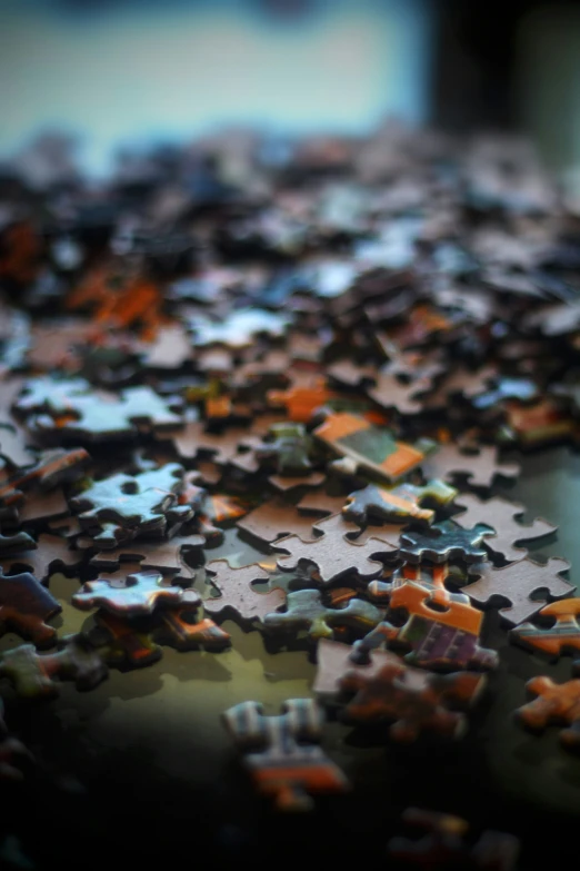 a puzzle that has many pieces missing