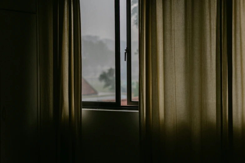 an open window looking out onto the yard