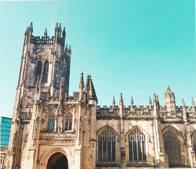 two large gothic buildings are next to each other