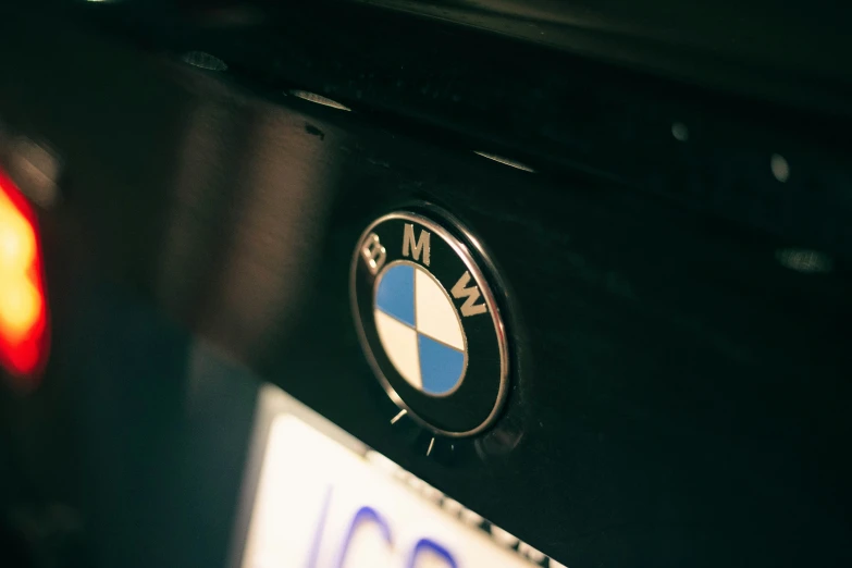 a bmw emblem on the back of a car