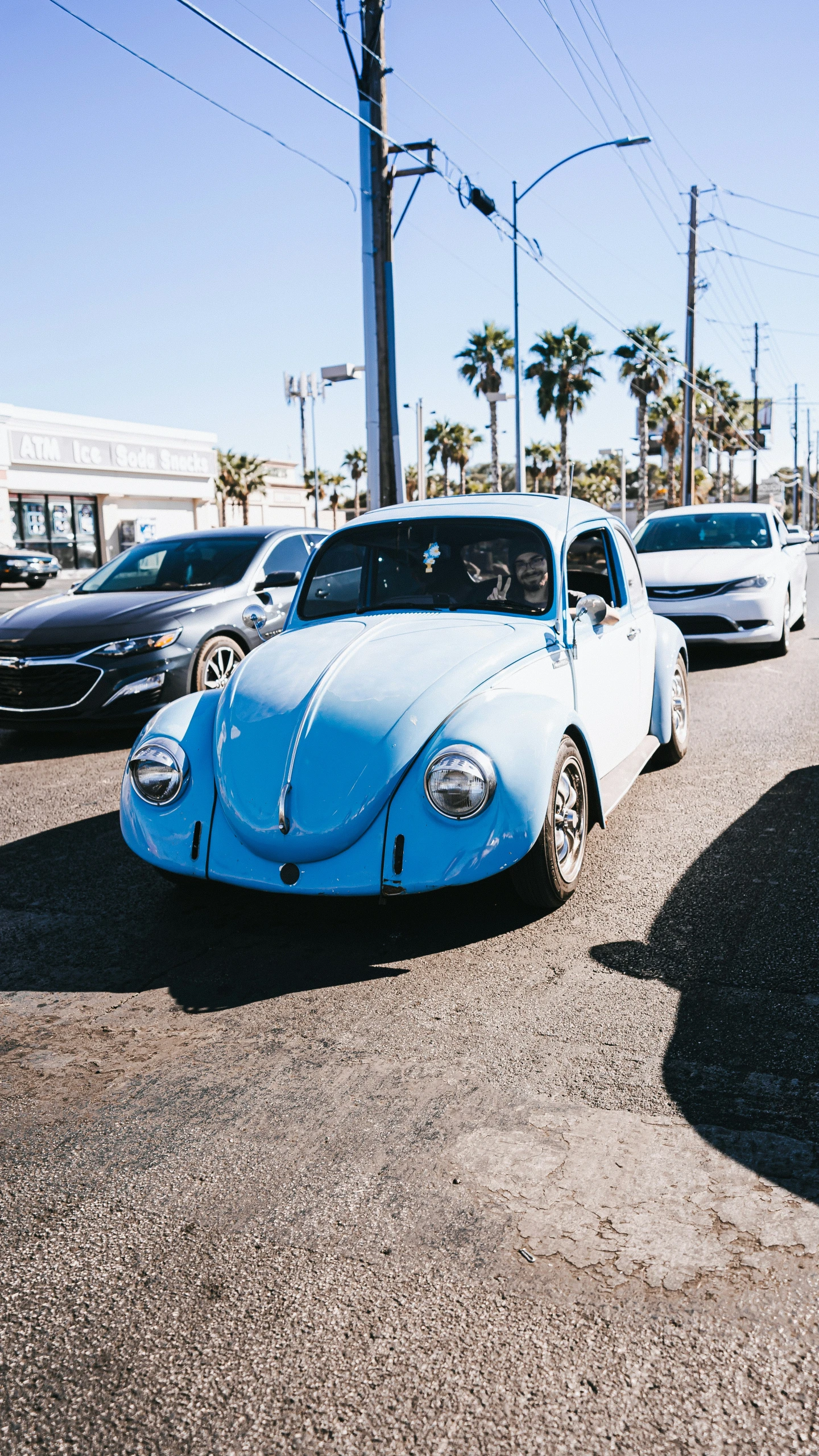 cars are parked in the parking lot