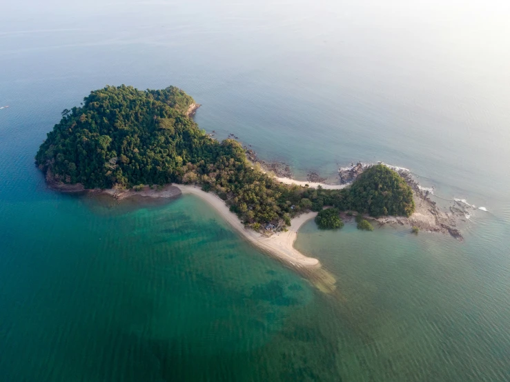 an aerial s of a small island in the ocean