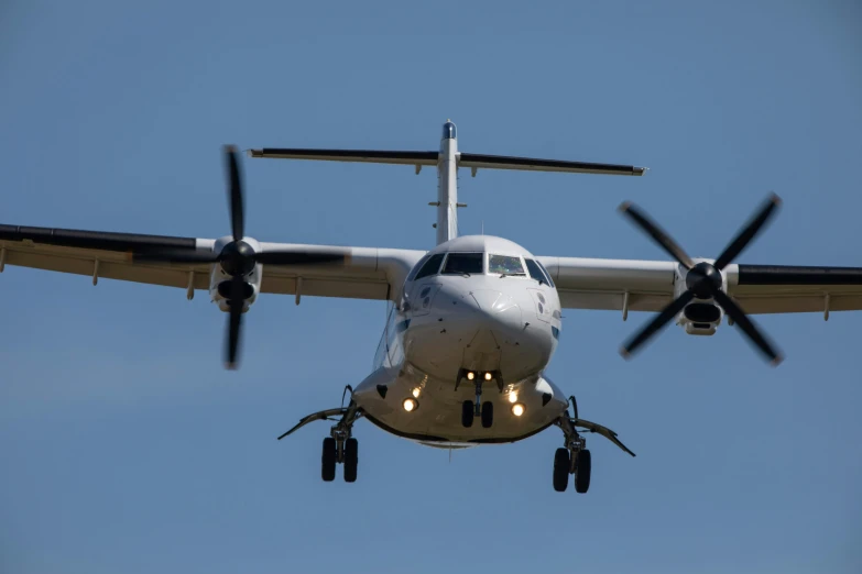 the engine on this air plane is blowing through the air