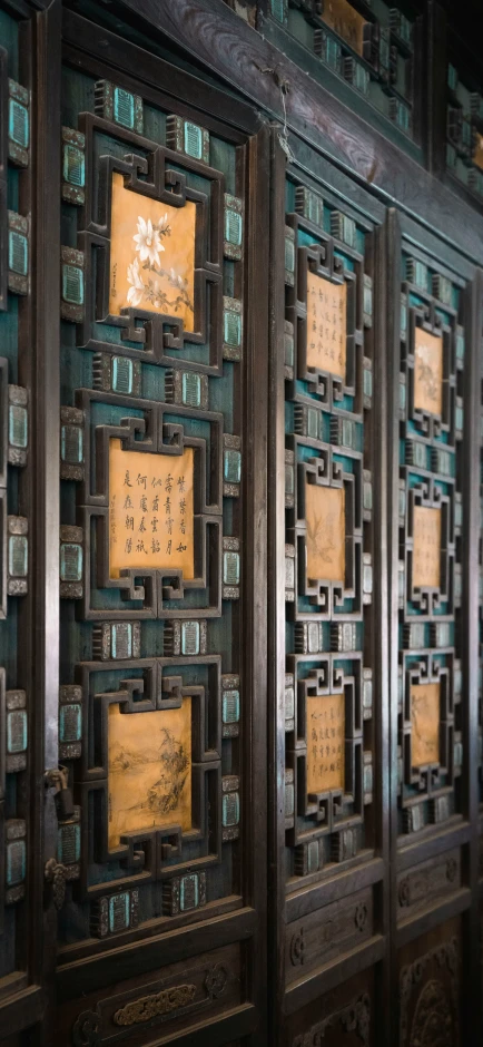 a room that has many old wooden panels