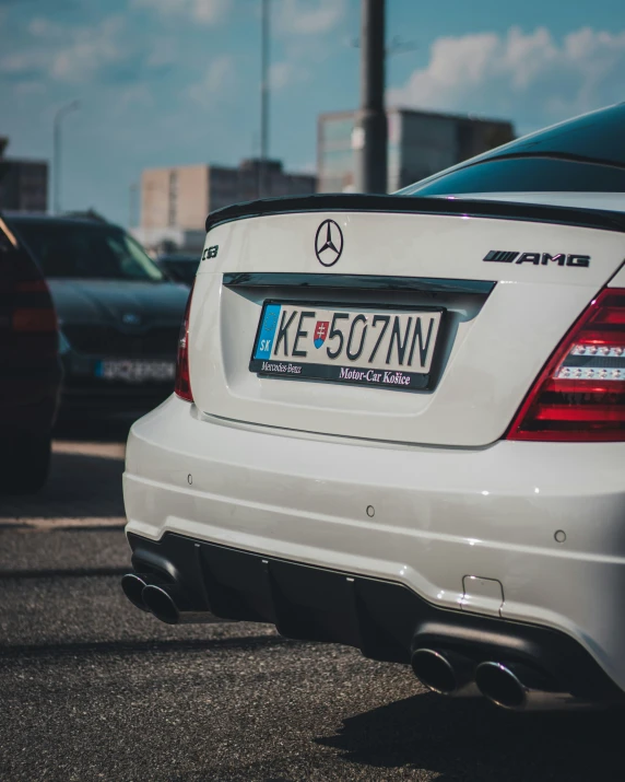 the back end of a mercedes benz car