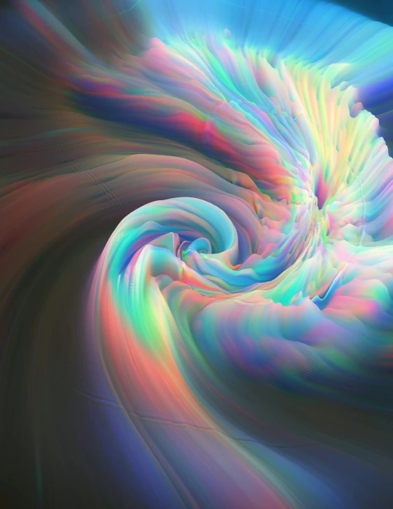 a colorful, abstract artwork with large, spiral lines