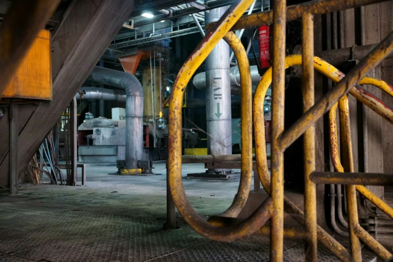 a steel mill filled with machinery and other equipment