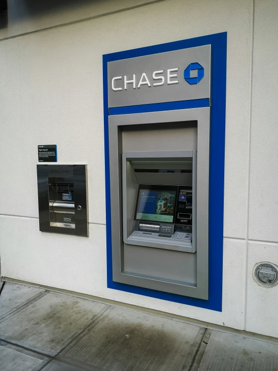 a close up of a atm machine in a building