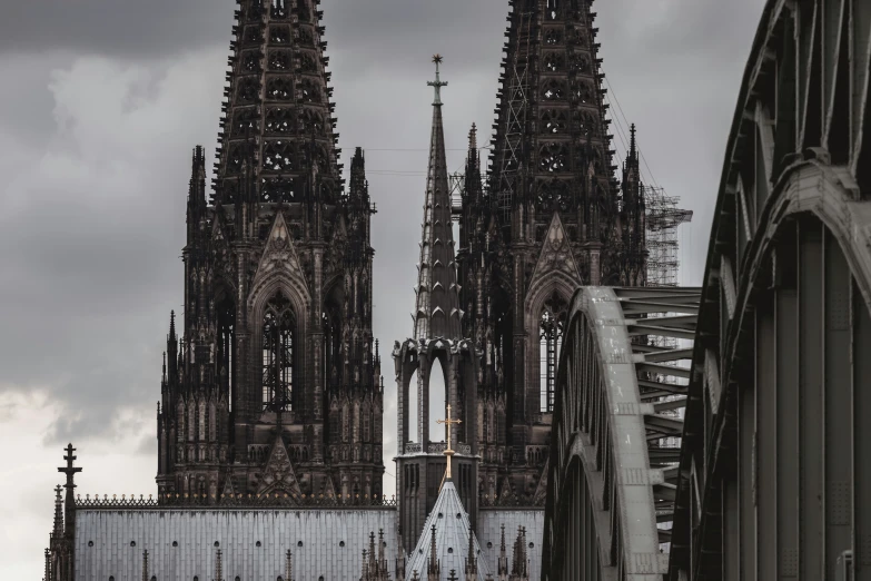 there is an image of two towers from across the river