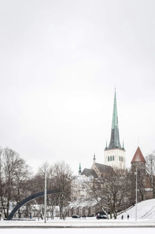 a large castle with a steeple on top of it