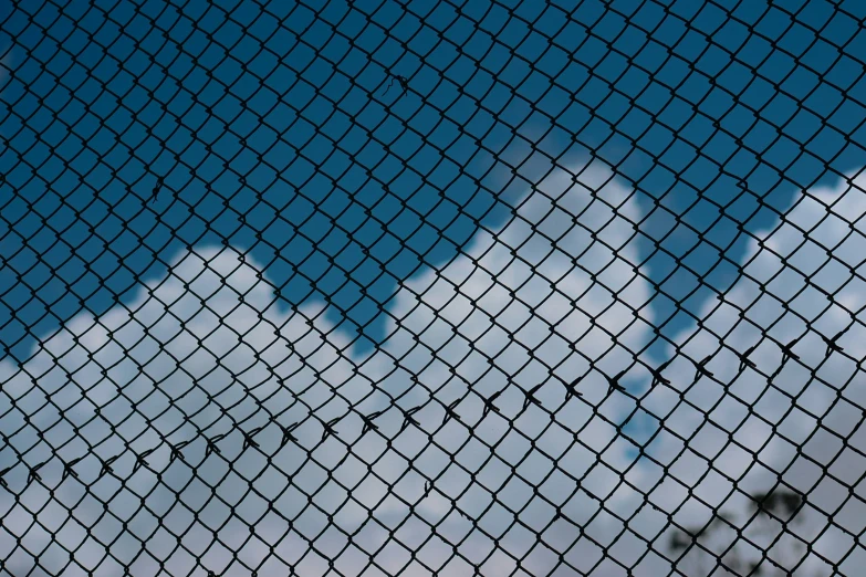 the bird is sitting on the fence looking at the sky