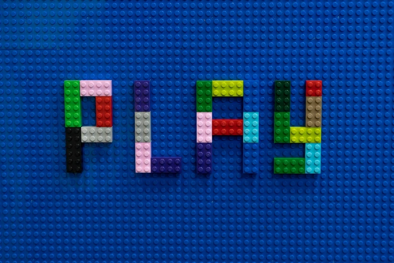 a word that is made out of lego pieces