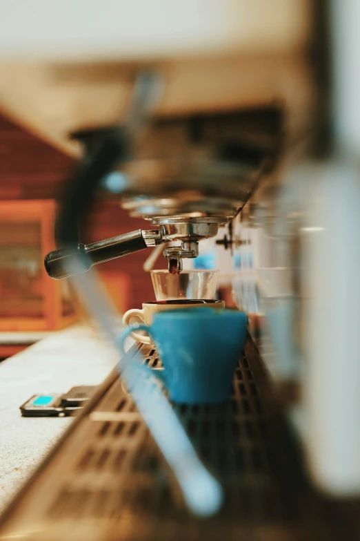 a coffee maker sitting on top of a counter