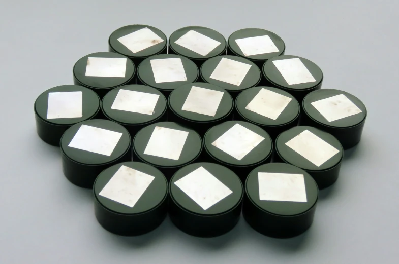 a large number of pieces of black and white marble