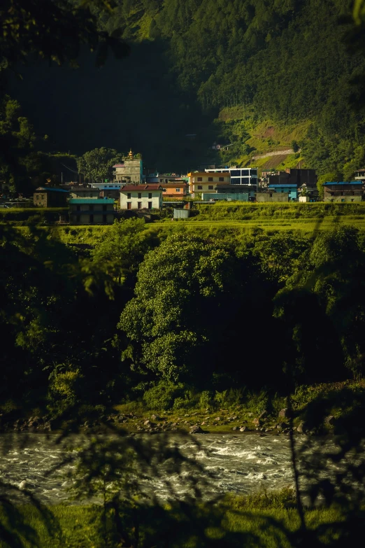 a small train is moving down the tracks