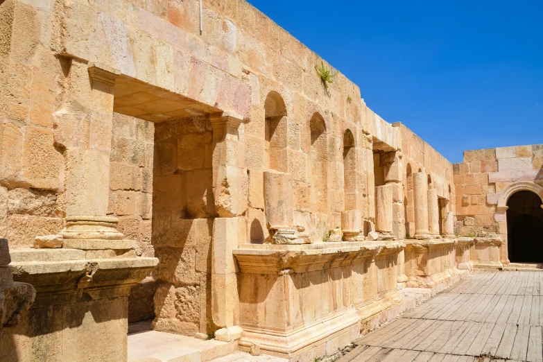 the columns and walls of an ancient building