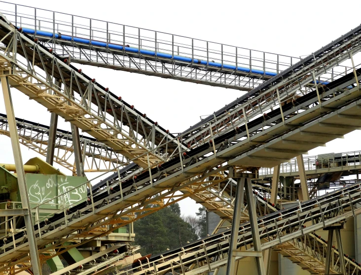 large metal structure with lots of stairs inside