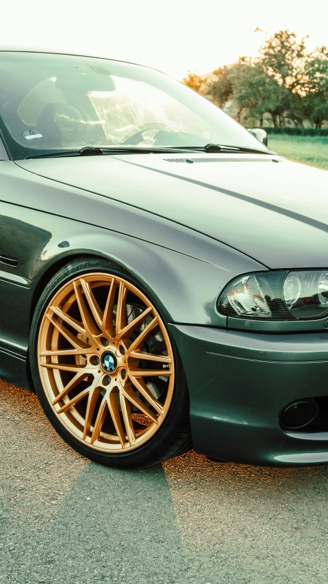 a bmw sports car parked in the parking lot