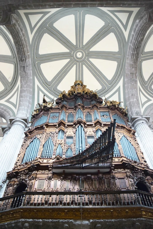 a building with a massive and decorative pipe organ