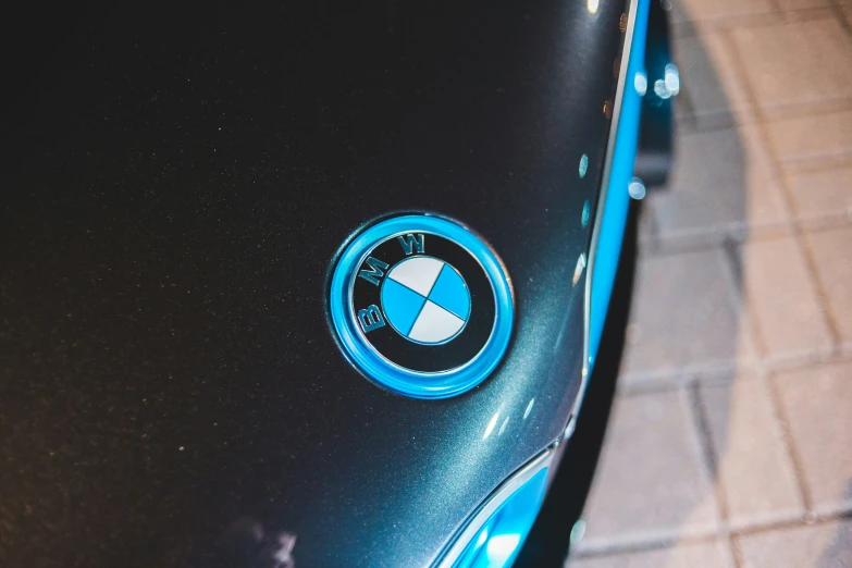 closeup po of a bmw emblem on a vehicle