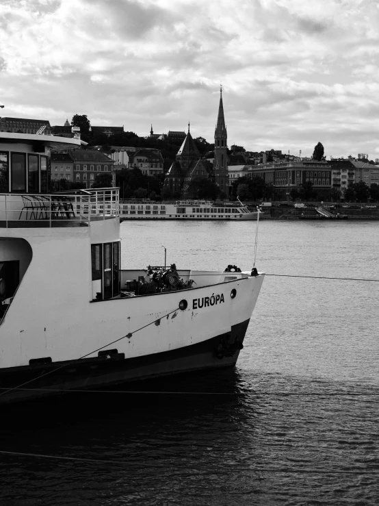 a large ferry boat sitting at the pier