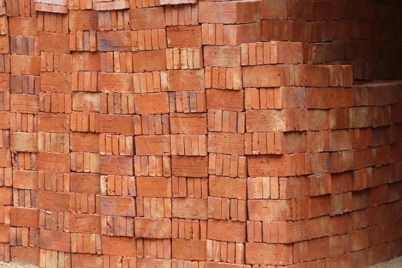 bricks that have been stacked up together in an area