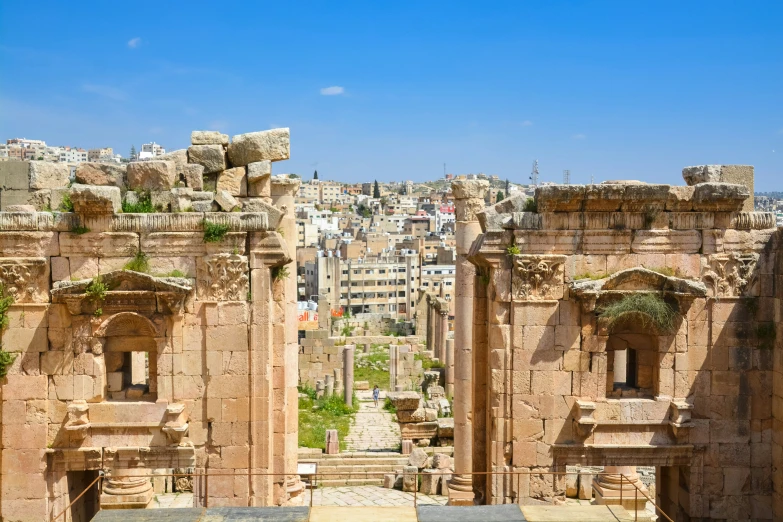 view from the top of the walls of the temple