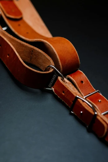 a belt with two straps around it that are attached to a leather strap