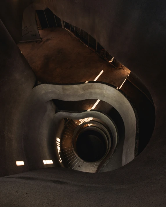 the spiral staircases inside the building are clean