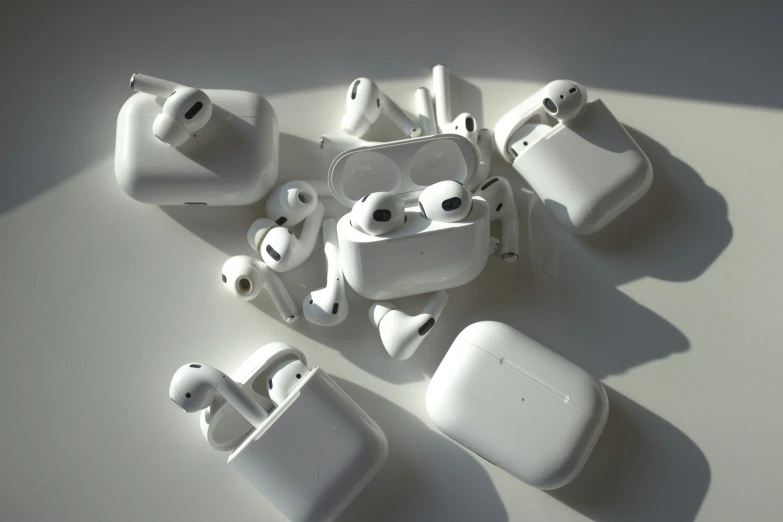 there are many air pods all around them