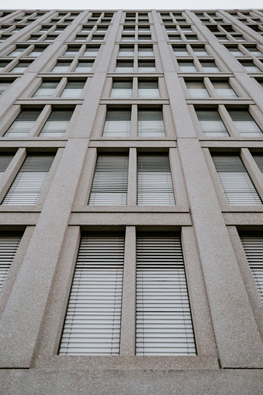 the windows of a tall building are lit by the sun