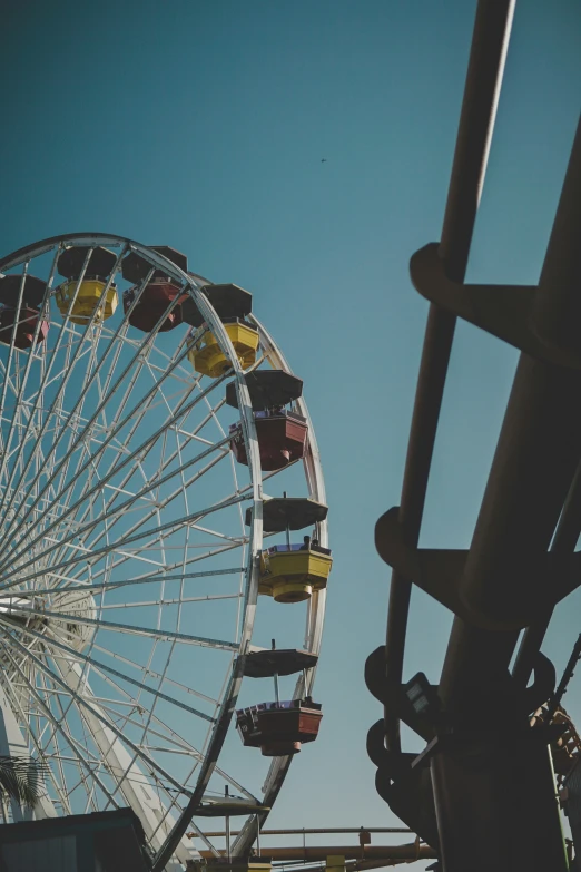 the ferris wheel and ferris coaster rides are close together