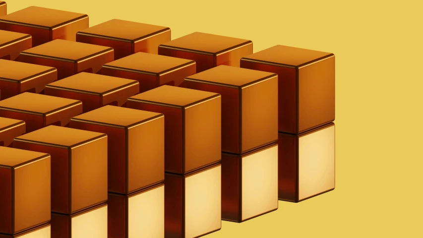 a stylized image of multiple brown boxes