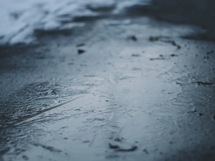 water coming over wet ground at the beach