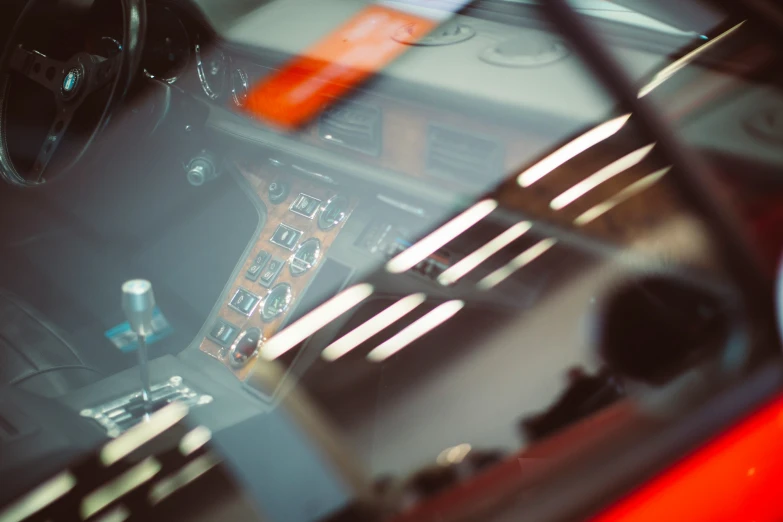 a dashboard from an above view is shown