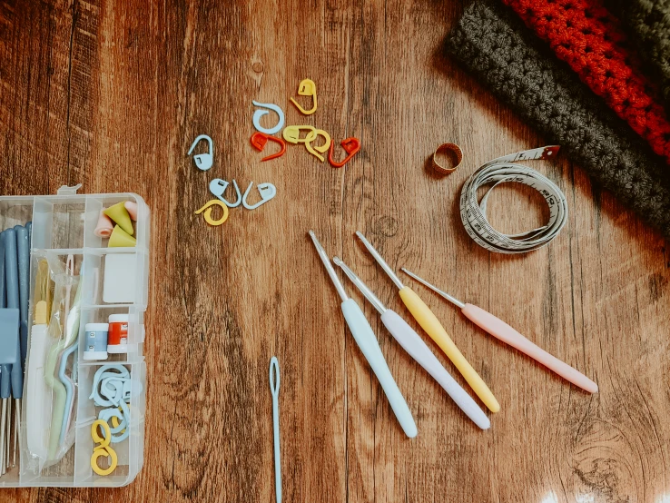 an array of sewing and knitting supplies