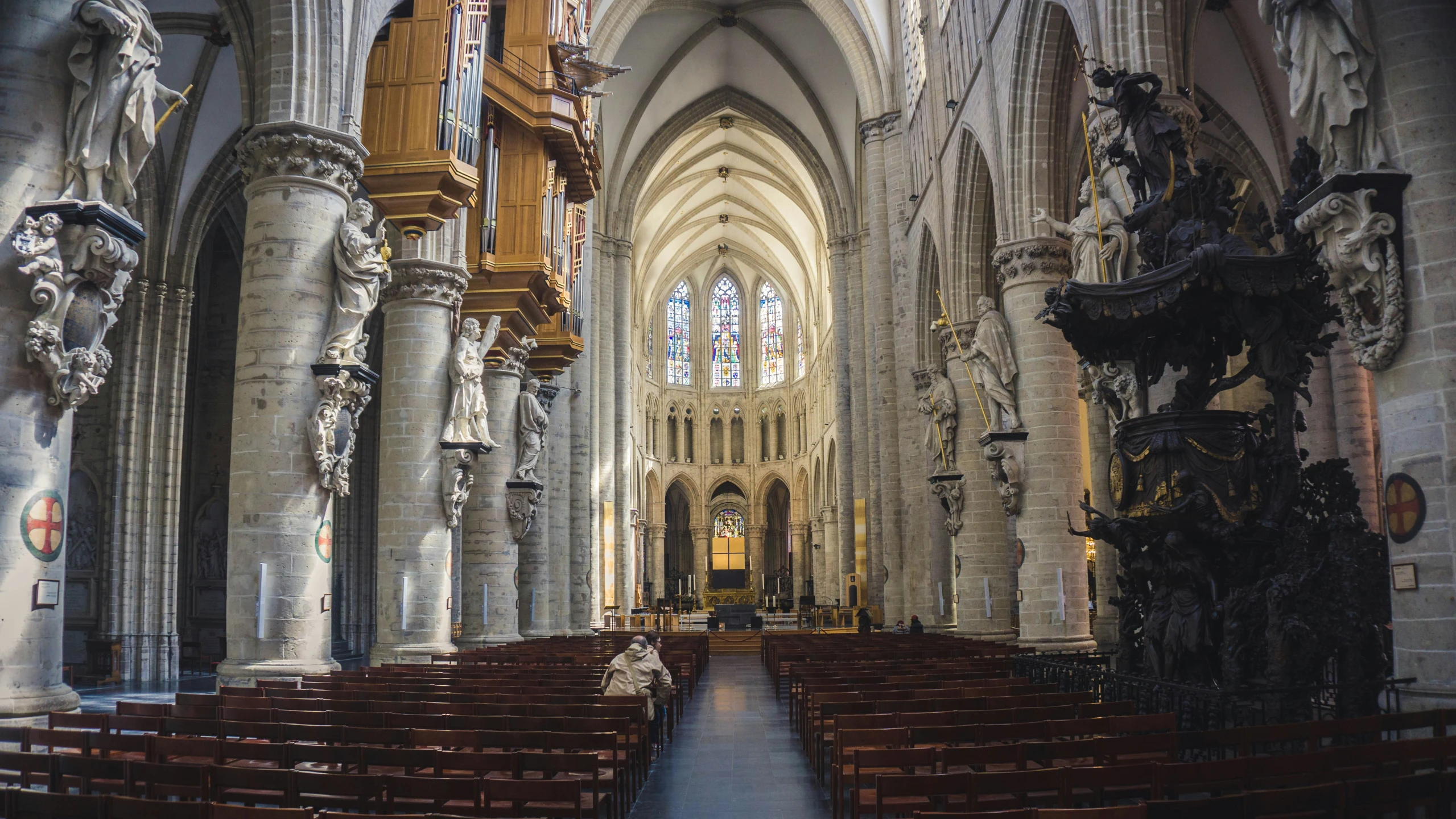 this is an old cathedral with high ceiling and pillars