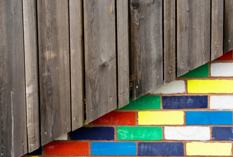 colorful brick steps painted multicolored to make a stair design