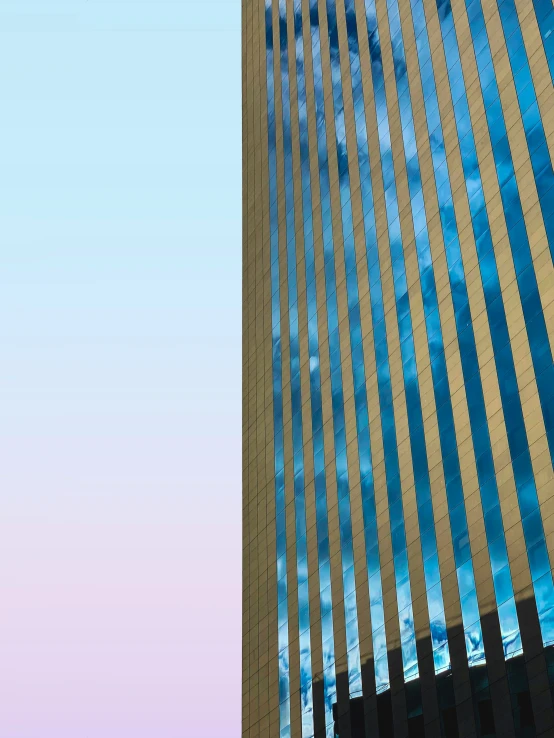 a tall building with many vertical lines on the side