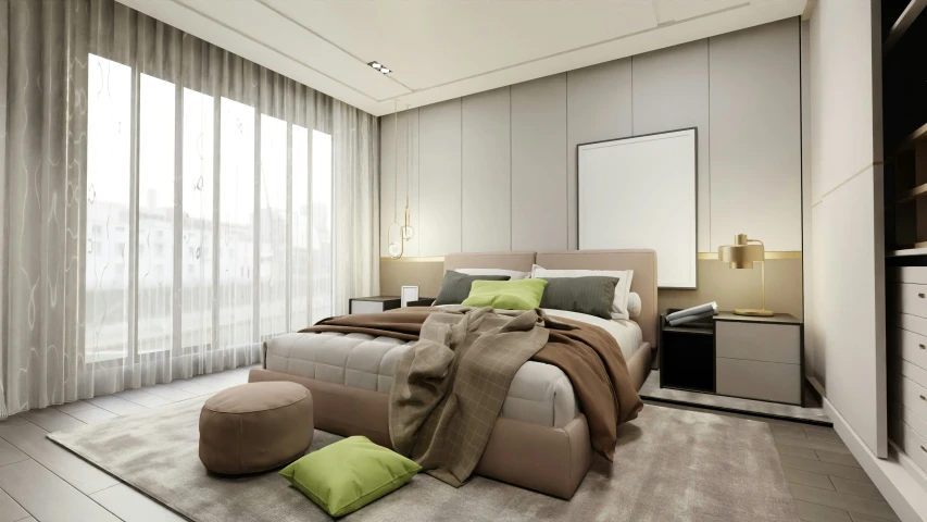 an image of a bedroom setting with nice furnishings