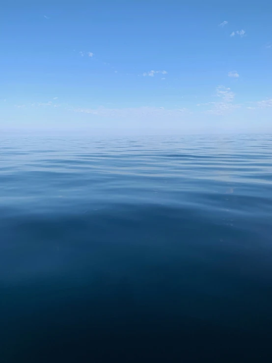 blue sky and water with no clouds above it