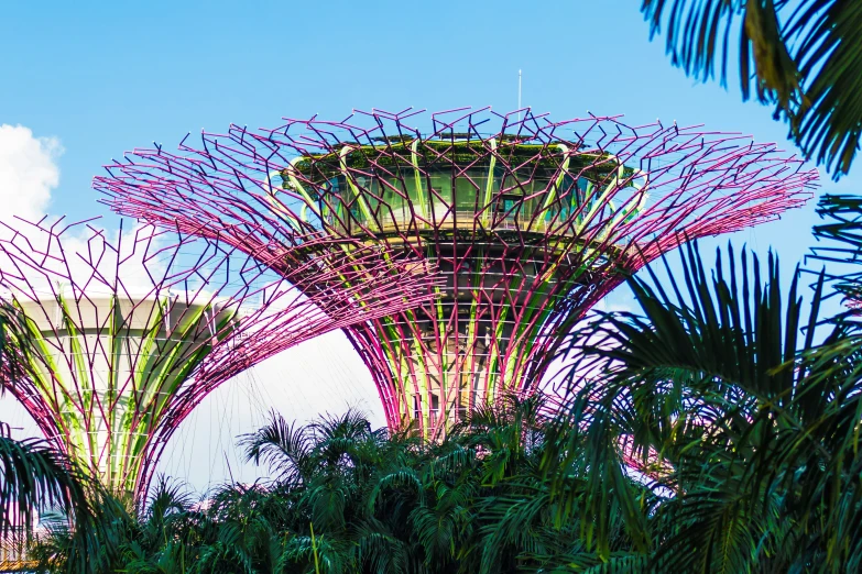 an aerial view of the gardens by the bay, singapore