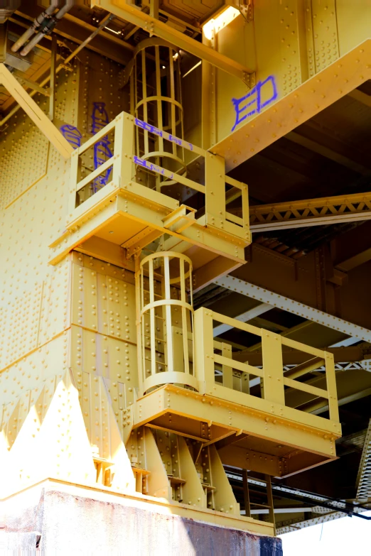 this is the inside of a building with some balconies