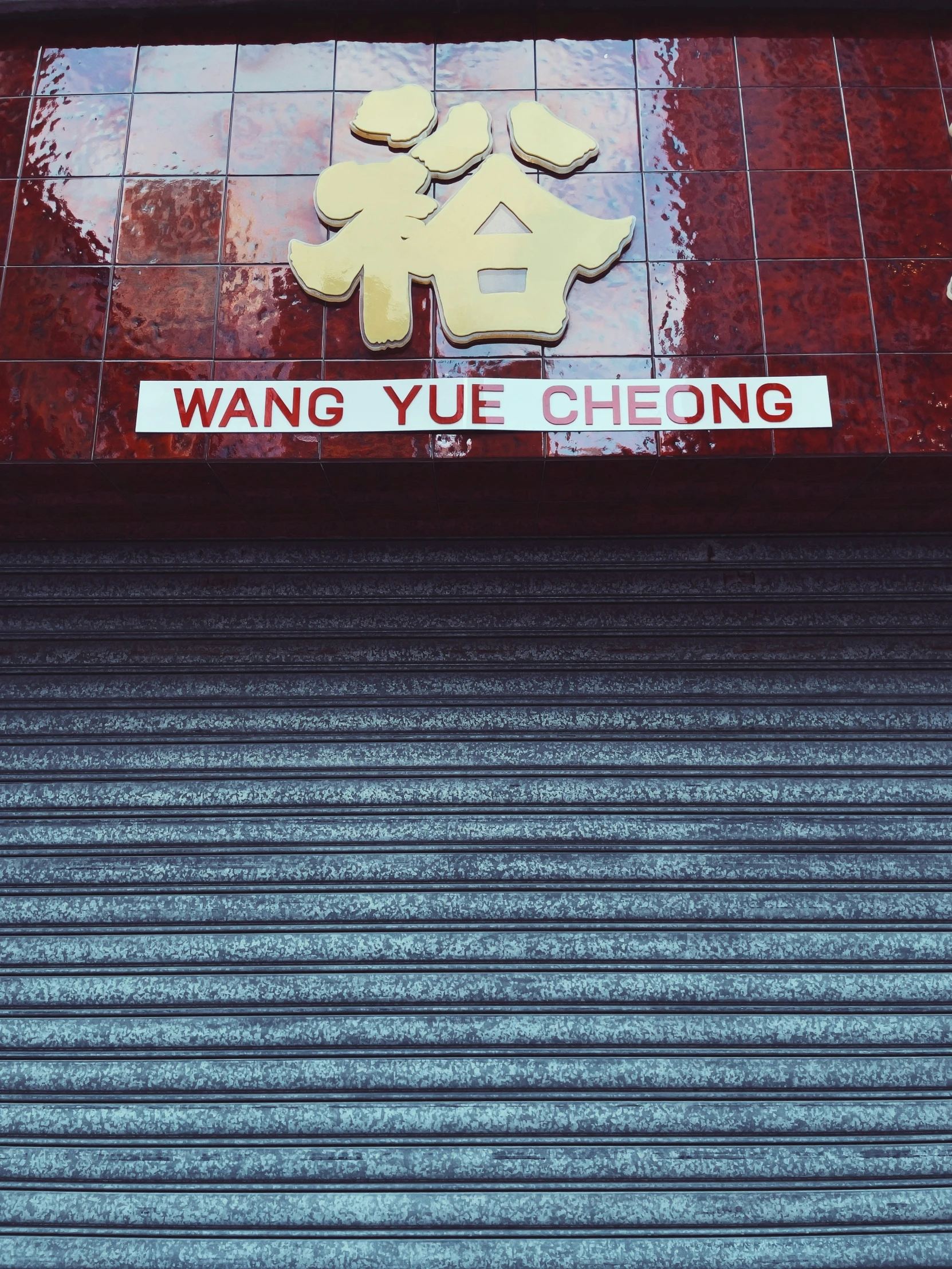 this sign on the side of a building says wang ye cheong