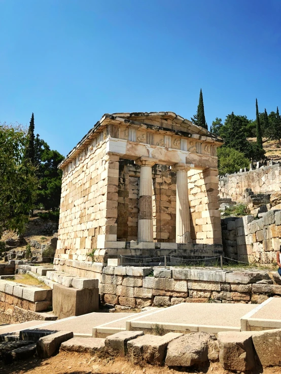 the roman ruins are built around a circular staircase