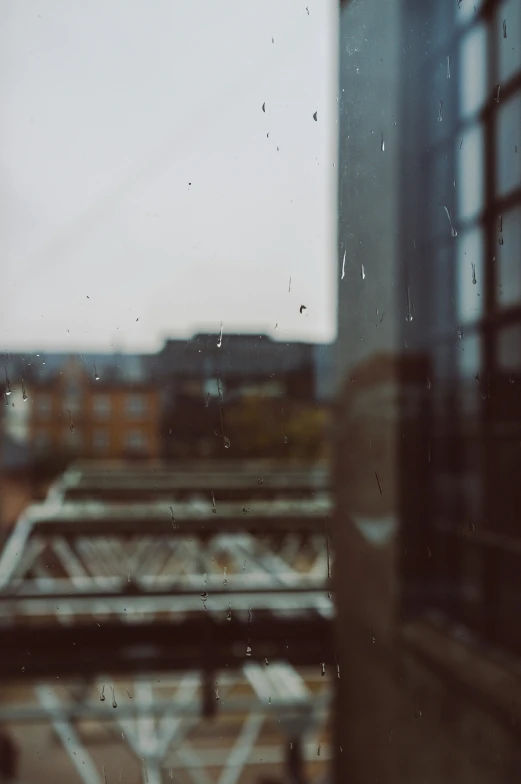 a window that has some kind of building next to it