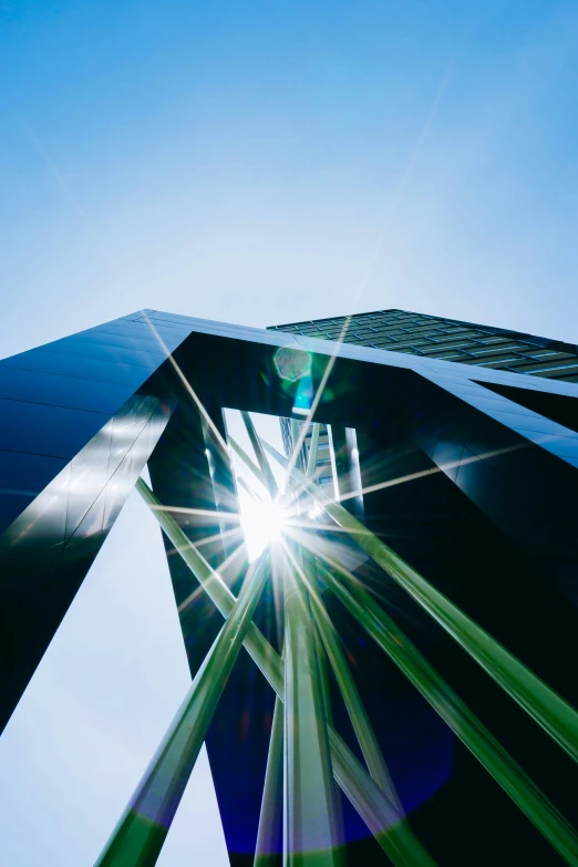 a view from below a very tall building