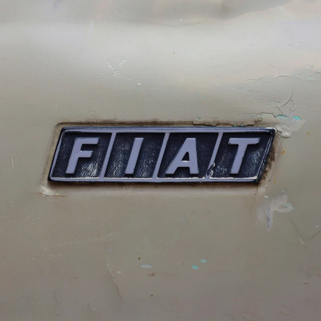 a close up of the logo on the front of a white vehicle