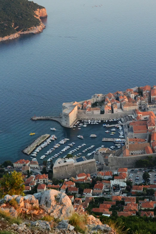 a city on the coast by some water