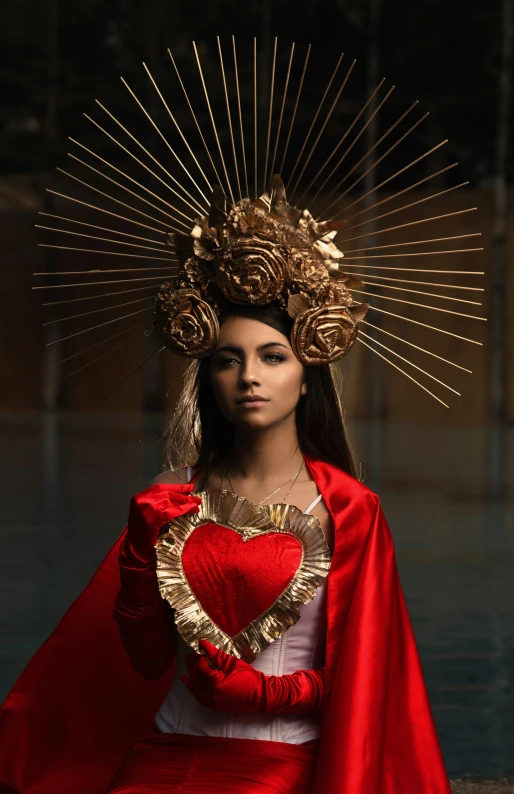 woman in a traditional mexican costume posing for a po